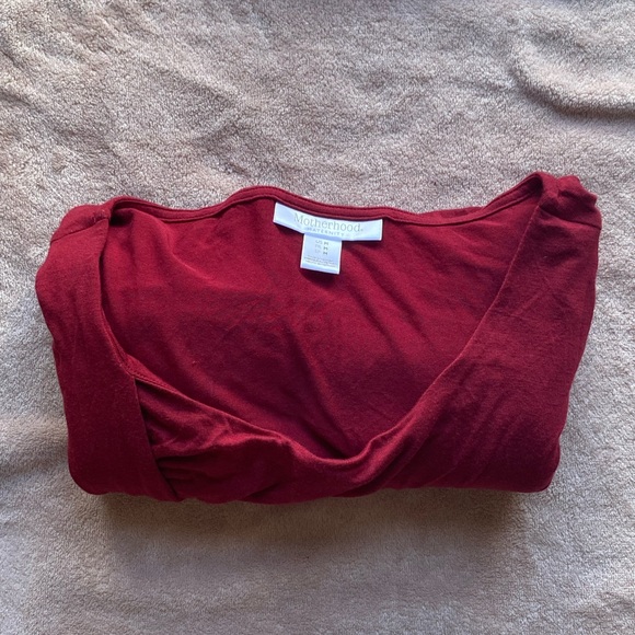 Motherhood Maternity Women Empire Waist Long Sleeve Dress - Burgundy - Size M - Picture 13 of 13